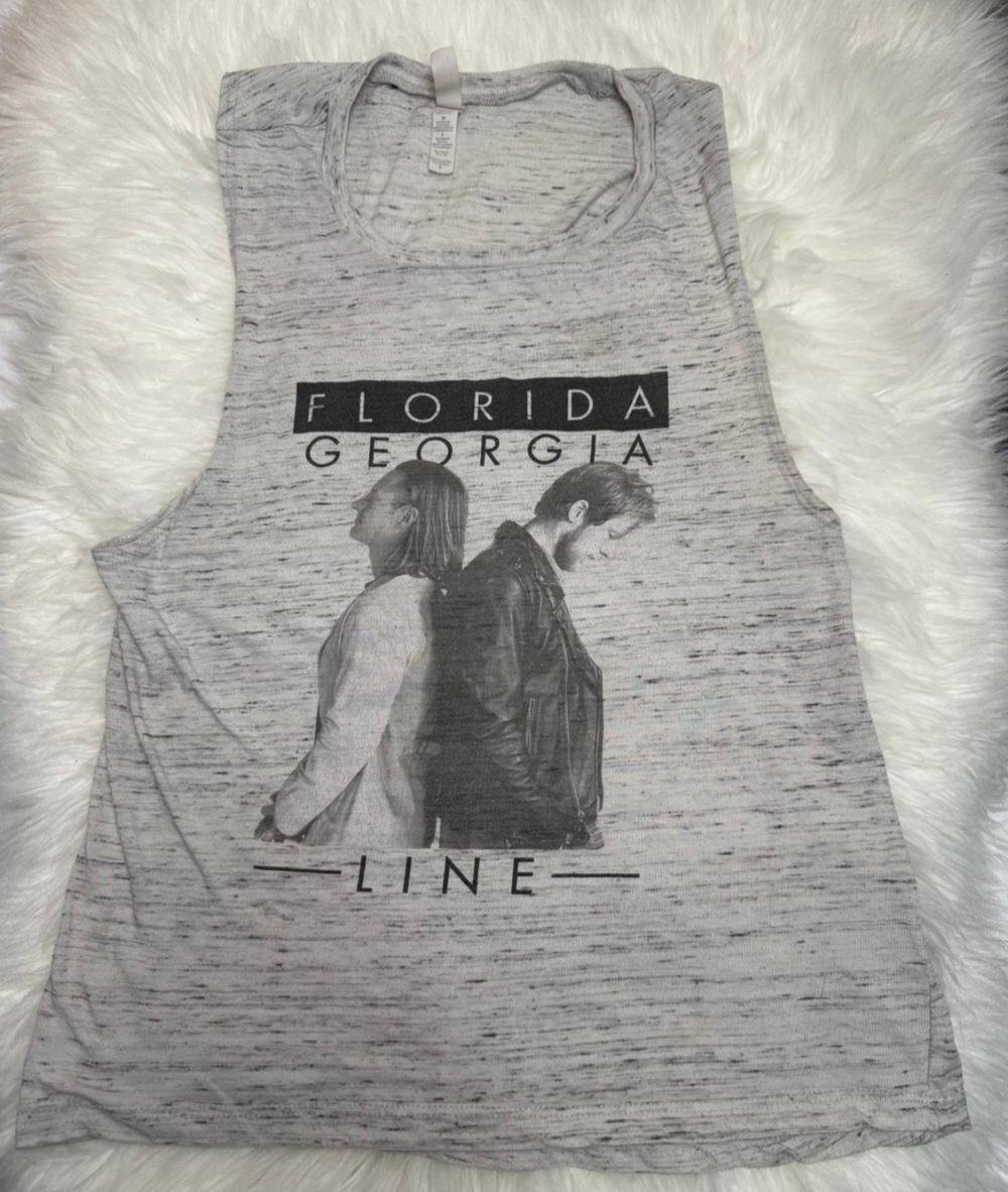 Florida Georgia Line Band Womens Heathered Gray Size Small Knit Tank Top Size S